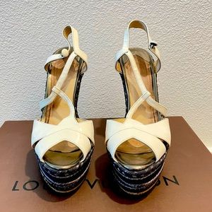 Christian Louboutin Marina Liege 140mm Espadrille Wedge Sandals